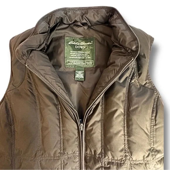 Eddie Bauer Brown Quilted Vest - Picture 2 of 14